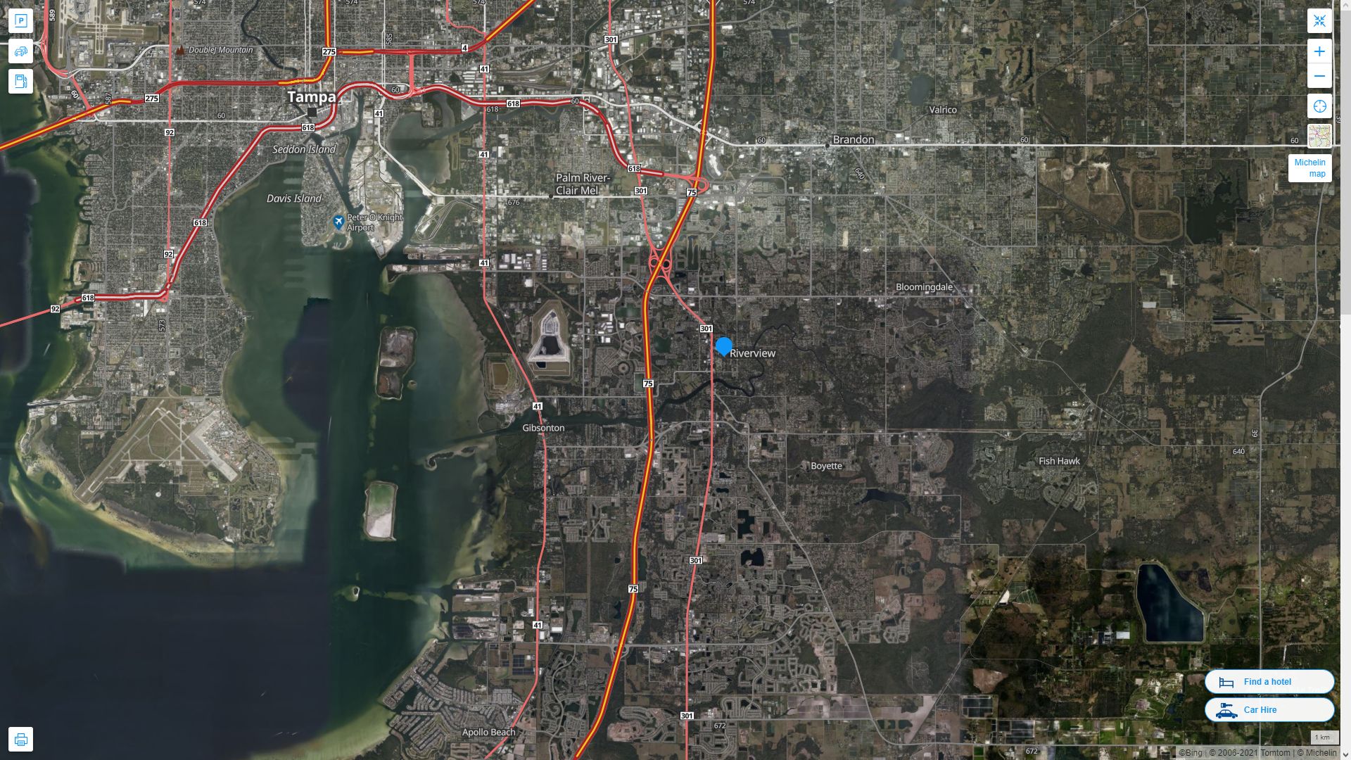 Riverview Florida Map Riverview Florida Highway And Road Map With Satellite View 